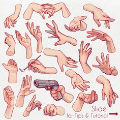 hand gestures for tips and tutors drawn in watercolor on white paper with red marker