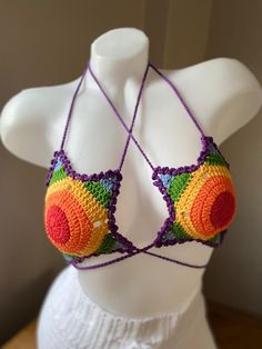 Pride Crochet Star Top Your choice of 25 Flag colors! LGBTQ+, Asexual, Pansexual, Bisexual, Transgender, and Agender Festival or Parade Express your pride with our hand-knitted star design crop top, featuring vibrant colors inspired by the 25 Flag colors-LGBTQ+, Asexual, Pansexual, Bisexual, Transgender, and Agender. Each top is crafted with care, celebrating diversity and individuality. Embrace the beauty of self-expression with this unique piece available in a spectrum of colors to suit your s Crochet Star Bra, Trendy Multicolor Crop Top For Festival, Hippie Multicolor Crochet Crop Top, Trendy Multicolor Crochet Top For Festivals, Trendy Fitted Multicolor Crochet Top, Fitted Multicolor Crochet Top For Festival, Multicolor Fitted Crochet Top For Festival, Multicolor Hand Knitted Crochet Top For Festivals, Multicolor Crochet Top For Festival