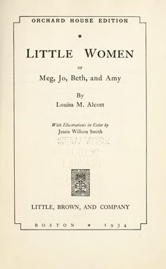 an old book with the title little women