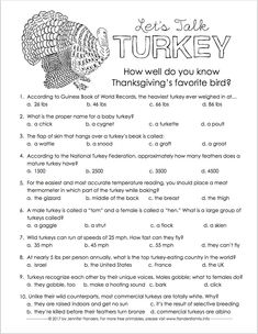 thanksgiving turkey worksheet with answers