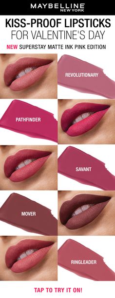 Superstay Maybelline, Maybelline Lipstick, Date Night Makeup, Valentines Day Makeup, Long Wear Lipstick, Makeup Eyes, Lipstick Swatches, Makeup Obsession, Beauty Makeup Tips