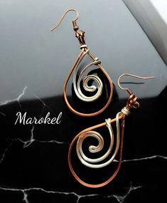 Flat Wire Jewelry Ideas, Wire Jewelry Ideas, Diy Earrings Dangle, Copper Earrings Handmade, Diy Wire Jewelry Rings, Wire Wrapped Stone Jewelry