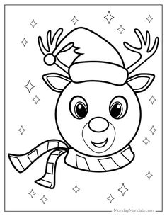 rudolph the reindeer coloring page for kids