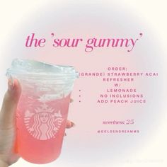 #starbucks #starbucksrecipes #hacks #drinksrecipes Refreshing Drinks From Starbucks, Kirby Starbucks Drink, Gummy Drink, Custom Starbucks Drinks, Starbies Drinks, Freetime Activities