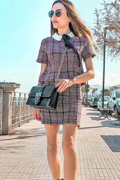 Tweed Outfits, Tweed Top, Top And Skirt Set, Boho Dresses, Top Skirt Set, Dresses Elegant, Top And Skirt, Contrast Collar