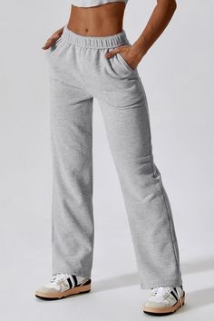 Look and feel your best in our straight leg high waisted sweatpants. Made with a soft and comfortable fabric, these pants are perfect for any occasion, from running errands to lounging at home. The high waist provides a flattering fit, while the straight leg silhouette elongates your figure. Available in three versatile colors, these sweatpants are sure to become a staple in your wardrobe. Features: High waisted for a flattering fit Straight leg silhouette elongates the figure Soft and comfortab Cheap Gray Relaxed Fit Sweatpants, Affordable Casual Sweatpants With Drawstring, Cheap Gray Sweatpants With Side Pockets, Cheap Gray Sweatpants For Spring, Cheap Casual Sweatpants Trousers, Cheap Solid Color Baggy Sweatpants, Cheap Sweatpants With Pockets, Affordable Stretch Sweatpants With Drawstring, Cheap Sporty Sweatpants With Ribbed Waistband