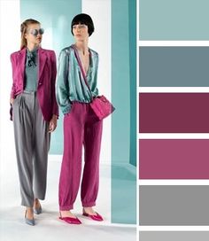 Petrol Skirt Outfit, Mauve Outfit Ideas Color Combos, Magenta Outfit Color Combos, Wardrobe Color Guide, Deep Autumn Color Palette