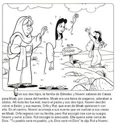 an image of jesus and mary in the desert coloring page for children, with instructions on how