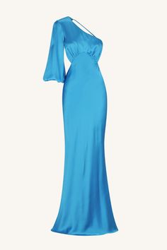 Ciel Silk One Shoulder Open Back Maxi Dress | Aqua | Dresses | Shona Joy – Shona Joy International Pre-draped Satin Maxi Dress, Satin Finish Maxi Evening Dress For Gala, Silk Backless Pre-draped Dress, Satin Gown With Side Slits And Floor-length, Pre-draped Bias Cut Maxi Gown, Pre-draped Satin Finish Maxi Evening Dress, Pre-draped Floor-length Satin Maxi Dress, Satin Finish Maxi Dress For Gala, Evening Gown With Satin Finish In Maxi Length