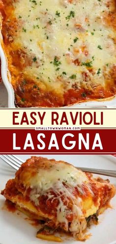 lasagna casserole with cheese and parmesan sauce in a white dish