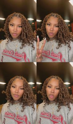 Ginger Locs With Curly Ends, Carmel Brown Locs, Ombré Brown Locs, Locs Length Chart, Loc Hair Color Ideas Brown Skin, Ash Brown Locs, Honey Blond Locs Black Women, Highlights In Locs, Dark Ginger Locs Black Women