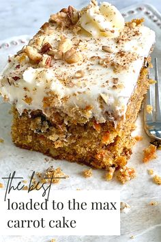 slice of carrot cake on a white plate. Carrot Cake Recipe Homemade, Chocolate Sheet Cake, Best Carrot Cake, Sheet Cake Recipes, Cake Recipes From Scratch, Cream Cheese Icing, Carrot Cake Recipe, Perfect Desserts, Cream Cheese Frosting