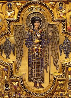 St. Michael the Archangel (detail from the Pala d’Oro, Basilica di San Marco, Venice), Anonymous Venetian, begun 1063