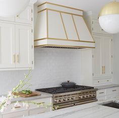 Kitchen Remodel with Modern Finishings and Gold Hardware on Hood Range Outdoor Refrigerator Cabinet, Custom Kitchen Hood, Kitchen Hood Ideas, Metal Range Hood, Kitchen Hood Design, Steel Range Hood, Hood Ideas