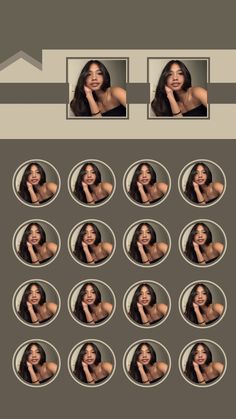 an image of a woman's face with many different angles and sizes on it