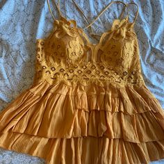 Marigold In Color, Brand New; Never Worn. Size Xl Gold Fitted Tops For Vacation, Fitted Gold Top For Vacation, Adjustable Straps, Outfit Ideas, Spring Summer, Womens Tops, Tank Tops, Brand New, Women Shopping