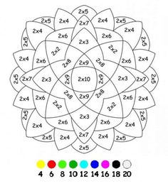 an image of a coloring page with numbers and colors in the middle, on top of it