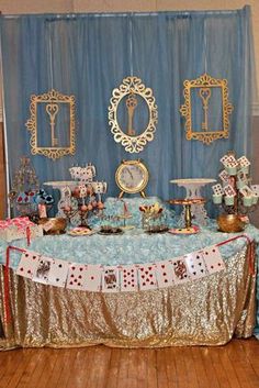 the table is set up for a party