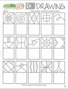 an easy drawing book for kids with geometric shapes and lines on the page, which is also