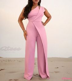 Irregular Hemline Body-Conscious Outfit Outfits Pastel, Body Conscious, Designer Jumpsuits, Long Leggings, Waist Circumference, Clothes Crafts, Sleeveless Jumpsuits, Suit Fashion