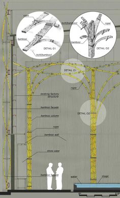 an architectural drawing shows the various parts of a tree and how they are connected to each other