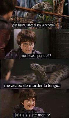 harry potter and hermione's snake in the harry potter movie, with caption