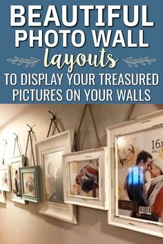 Such beautiful photo wall layouts to display your treasured family pictures on walls in your home. I just LOVE stylish decor like this! Wall Arrangement Ideas, Photo Wall Layout, Displaying Family Pictures, Wall Arrangements, Photo Walls, Foyer Entryway, Arrangement Ideas, Tv Room