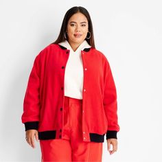 Kahlana Barfield X Target Collaboration New With Tags No Smoking No Pets Sold Out Online Red Outerwear With Ribbed Cuffs For Fall, Red Long Sleeve Outerwear With Ribbed Cuffs, Kahlana Barfield Brown, Cut Out Hoodie, Kahlana Barfield, Pullover Jacket, Red Jacket, Shopping List, Size Clothing