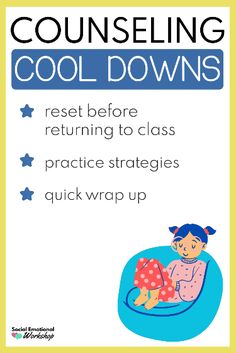 Grab this set of self-regulation exercises to help students reset at the end of a counseling session and practice learned calming strategies. WHAT'S INCLUDED 27 cool down prompt cards Scripts for guided imagery and muscle relaxation Cool downs include a variety of strategies: deep breathing, grounding, mindfulness, purposeful movement, positive thinking and more. Assertive Communication, Calming Strategies, Guided Imagery, Curriculum Mapping, Muscle Relaxation