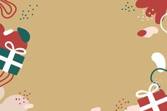 an abstract christmas background with presents and bows