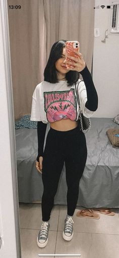 Look Grunge, Cute Gym Outfits, Diy Vetement, Gym Outfits, Looks Party, Elegante Casual, Looks Black, Causual Outfits, Swaggy Outfits