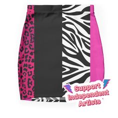 Super stretchy and durable polyester mini skirt. Vibrant, high-quality sublimation print across the front and back. Size range XXS-2XL. Cute Animal print case. Hot pink leopard and zebra stripes. Hot Pink Zebra, Hot Pink Leopard, Zebra Stripes, Pink Zebra, Leopard Animal, Pink Leopard, Skirts For Sale, Sublimation Printing, Mini Skirt