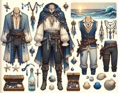 a paper model of a pirate outfit and accessories for an adult male character from the video game pirates