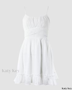 KatyKey - Chic Backless Dress with Crisscross Tied Detail and Frill Hem Elegant Backless Dress, Daily Dress, U Neck, Hem Dress, Type A, Dress Fabric, No Frills, Criss Cross, Sleeve Styles