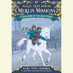 a book cover for the magic tree house series, featuring a girl on a white horse