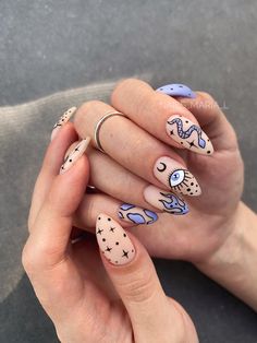 Witchy Nails, Funky Nail Art, White Nail