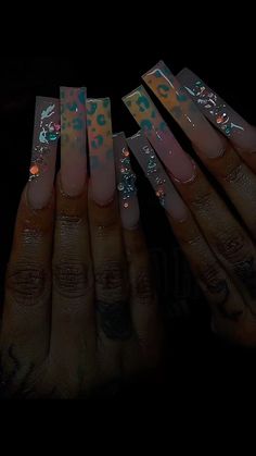 Square Acrylic Nails Bling, Nails For 10, Acrylic Nails Bling, Nails Long Square, Pink Tip Nails, Acrylic Nails Long, Fye Nails, Nails Bling, Tapered Square Nails