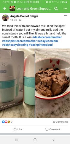 an instagram with two pictures of ice cream and brownies