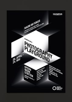 a black and white poster with the words photography playground on it's front cover