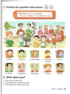 a book with pictures of people and words on the page, which are in english