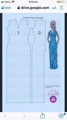 an image of a woman's dress pattern on the app, showing how to sew