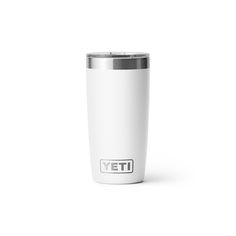 a white yeti cup with the word yeti on it