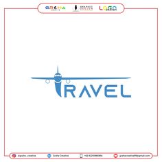 an airplane that is flying in the sky with the word travel on it's side