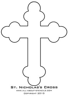 a cross with the word st nicholas's cross on it in black and white