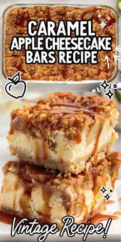 Soft Apples, Apple Pie Cheesecake Bars, Apple Crisp Cheesecake, Apple Cheesecake Bars, Caramel Apple Cheesecake Bars, Caramel Apple Cheesecake, Apple Cheesecake, Cheesecake Bar Recipes, Dessert Bar Recipe