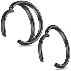 PRICES MAY VARY. 【PACKAGE / SIZE】1pcs clicker double nose ring hoop + 1pcs single layer hinged nose ring hoop are packaged in 18 guage(1.0mm thickness). There are diameter 8mm and 10mm in Silver, Gold, Rose Gold, Rainbow and Black for your choice. Please carefully select your most suitable gauge and prefered color with different decoration before your order. 【Freedom Using】Using the 18g clicker double nose ring hoop and single layer nose ring hoop freely for any body parts you like. This Open St Black Nose Hoop, Black Nose Ring, Double Nose Ring, Nose Piercing Hoop, Daith Piercing Jewelry, Helix Piercing Jewelry, Cartilage Hoop, Cartilage Earrings Hoop, Nose Rings Hoop