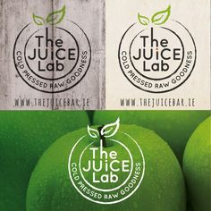 the juice lab logo and business card designed by graphic design studio, for an organic food company