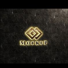 a black and gold background with the word mock up