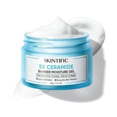 SKINTIFIC 5X Ceramide facial cream moisturizer oily skin Barrier Moisturizer Gel 30g Product details SKINTIFIC 5X Ceramide Barrier Moisturizing Gel Net content: 30g FDA：10-2-6600021057 A moisturizer that has a light texture but can provide maximum hydration. With the main component of ceramide, which is part of the skin's protective barrier. So it not only provides moisture. But it also helps nourish and maintain the health of the skin barrier. A blend of hyaluronic acid, Centella asiatica and marine collagen nourish and keep skin healthy and clean. benefit: ● Moisturize facial skin. ● Take care of your skin's protective barrier. ● Leaves skin feeling smooth and clean. Key ingredients: 1.5X Ceramide: Contains 5 ceramides to nourish and maintain the skin barrier. 2.Hyaluronic acid:hyaluroni Moisturizer Skintific, Barrier Moisturizer, Skintific 5x Ceramide, Cream Moisturizer, Moisturizer For Oily Skin, Marine Collagen, Facial Cream, Gel Moisturizer, Skin Barrier