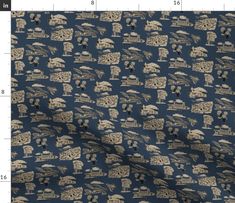 an image of a blue and beige fabric